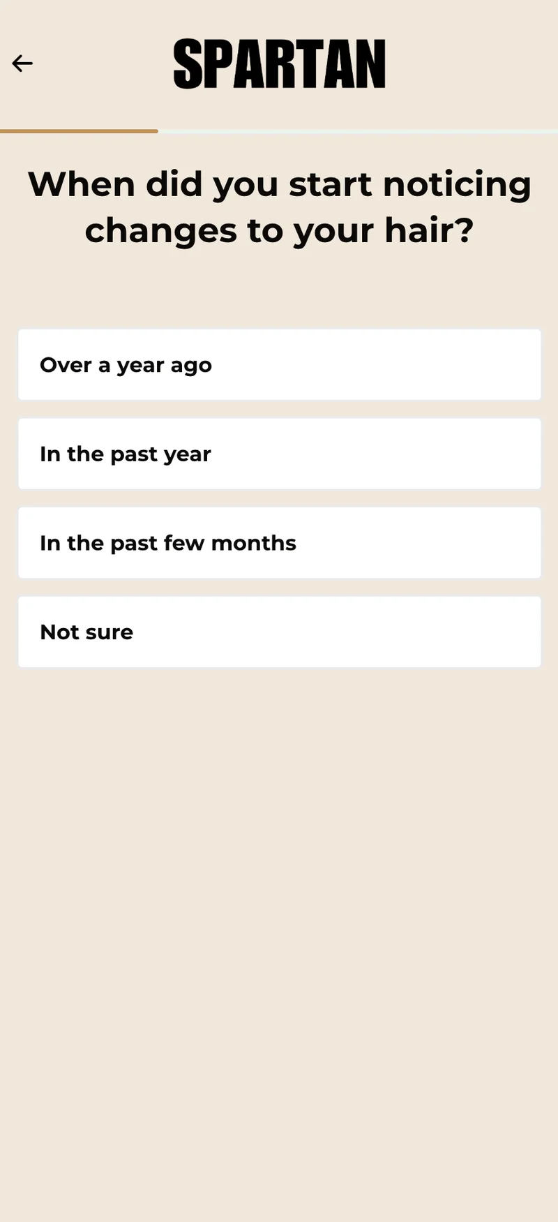 Spartan quiz step 5 — when did you notice changes