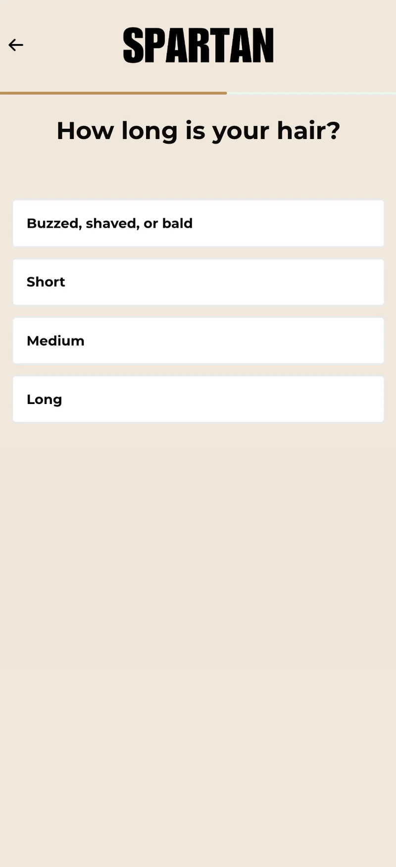 Spartan quiz step 9 — hair length