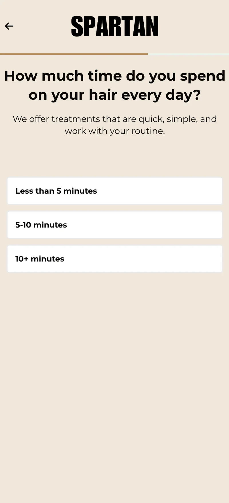 Spartan quiz step 10 — daily hair routine time