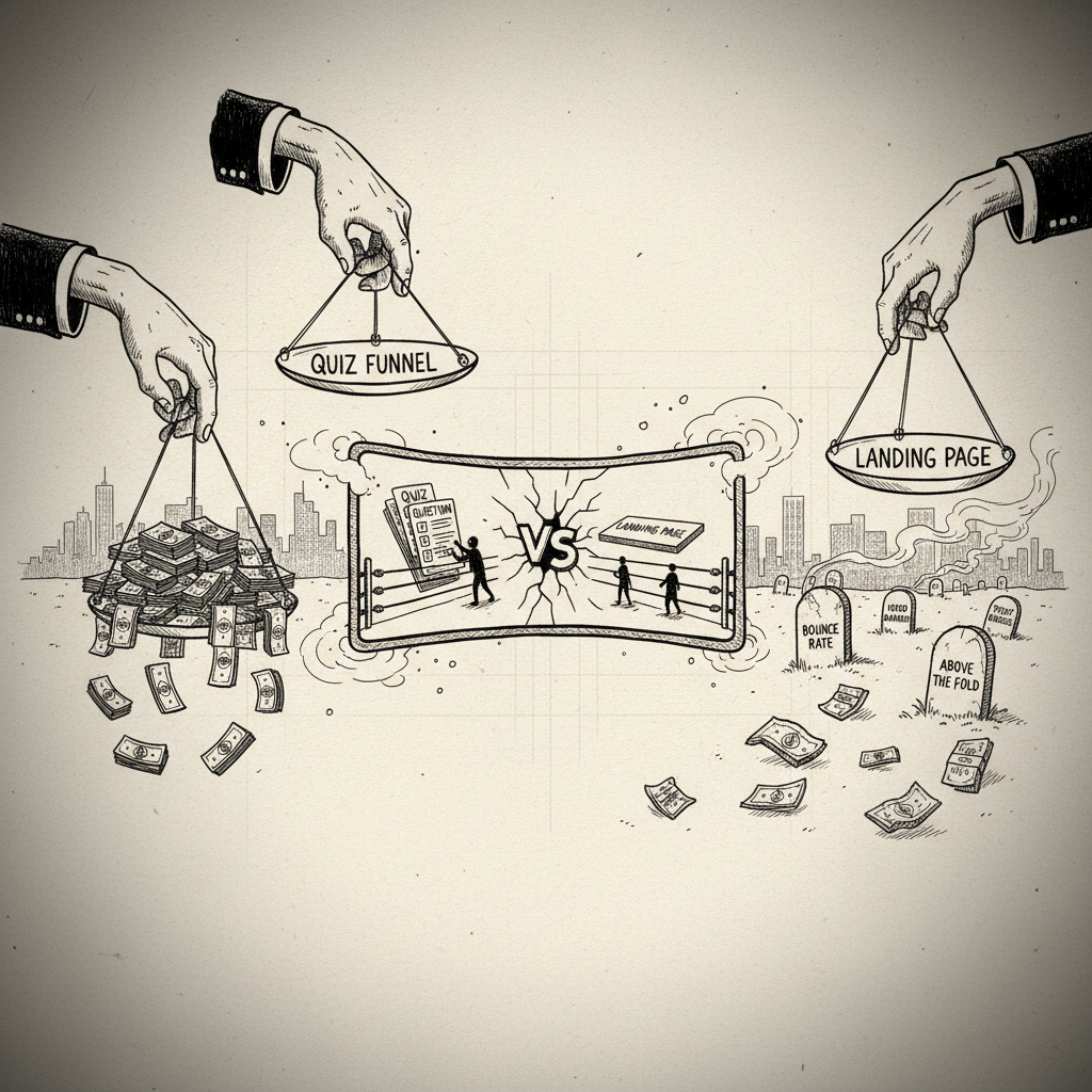 Quiz funnel versus landing page head-to-head for DTC e-commerce