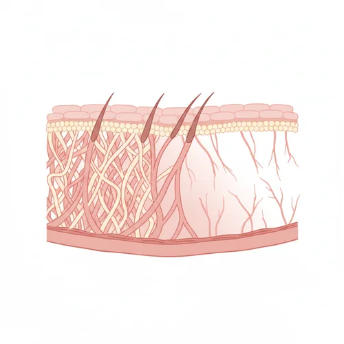 Collagen decline in skin layers